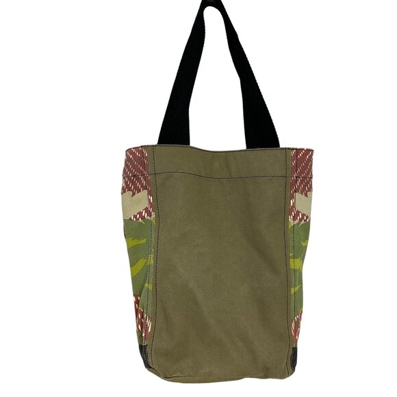 Kipling Large Tote Bag Cotton Canvas Army Green + Printed Zip Pouch - Picture 2 of 10